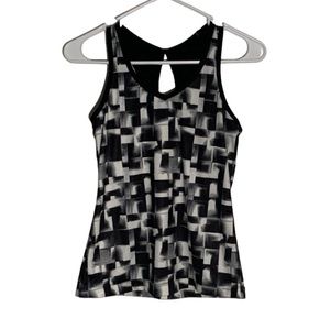 Black White Racerback Tank Top Size XS